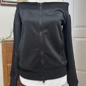 Pam & Gela Black Zip Front Top Small
